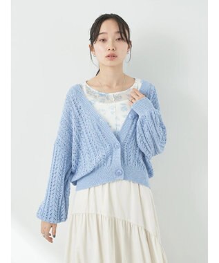 earth music&ecology スラブヤーンスカシカーディガン Sax