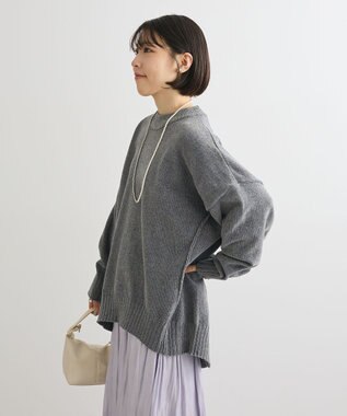 Green Parks リラックスモールニットチュニック Gray