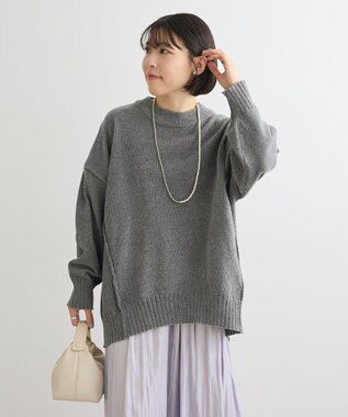 Green Parks リラックスモールニットチュニック Gray