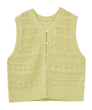 AMERICAN HOLIC 【前後2WAY】レース編みニットベスト Pistachio