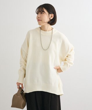 Green Parks リラックスモールニットチュニック Off White