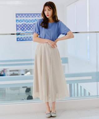 Tiaclasse ラインレーススカート オフホワイト