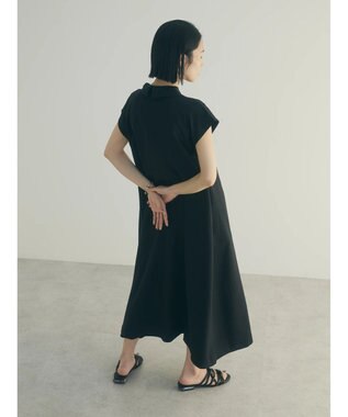 Green Parks armonia.襟付きフレアワンピース Black