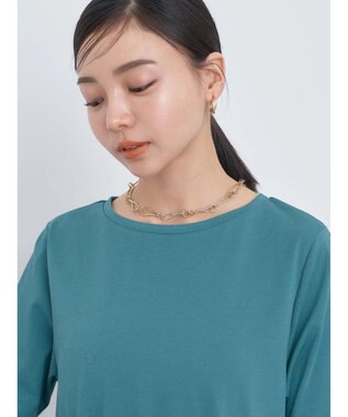 earth music&ecology プレーティング天竺Ａラインワンピース Green