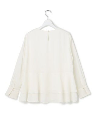 23区 S 【洗える】テプラマットシフォン ブラウス ホワイト系