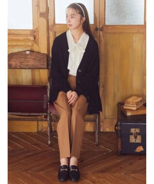 earth music&ecology サイドスリットルーズＶネックカーディガン Black