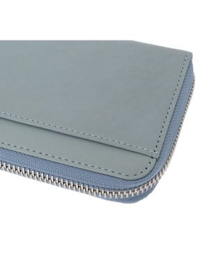 genten 【福財布】アルモニア L字ファスナー長財布 ベビーブルー