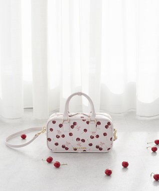 Maison de FLEUR チェリー柄ボストンバッグ