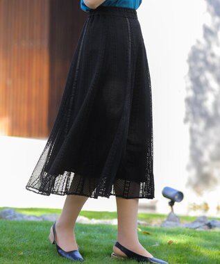 Tiaclasse ラインレーススカート ブラック