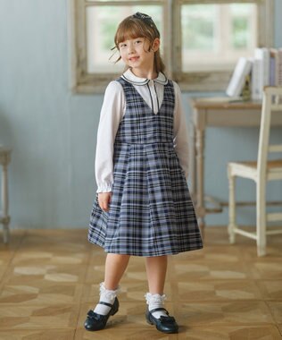 組曲 KIDS 【110-140㎝】ダブルカラー ブラウス オフホワイト系