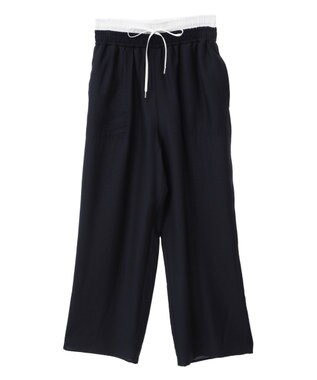 Green Parks 接触冷感ウエストレイヤードツイルパンツ Dark Navy