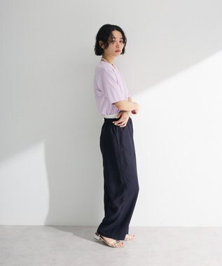 Green Parks 接触冷感ウエストレイヤードツイルパンツ Dark Navy