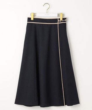 ANY SIS 【洗える】ビットポイントフレア スカート ネイビー