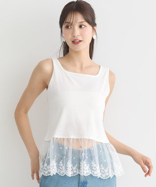 earth music&ecology チュールレースヘムインナー