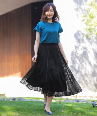 Tiaclasse ラインレーススカート ブラック