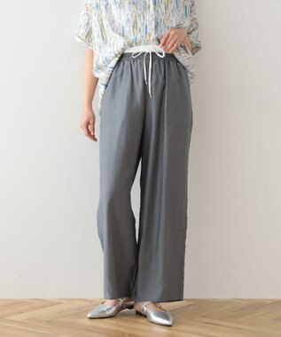 Green Parks 接触冷感ウエストレイヤードツイルパンツ Dark Navy