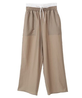 Green Parks 接触冷感ウエストレイヤードツイルパンツ Dark Navy