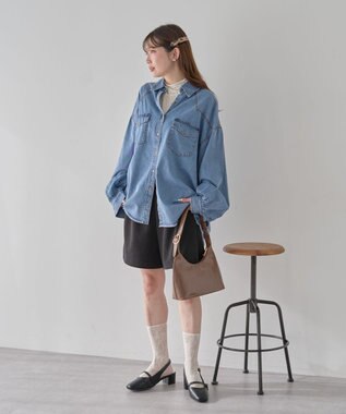 earth music&ecology 【予約】ウエスタンデニムシャツ ライトインディゴ