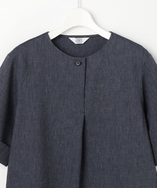 J.PRESS LADIES S リネンバイオシャンブレー ブラウス ネイビー系