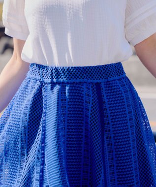 Tiaclasse ラインレーススカート ブルー