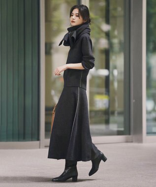 ICB ミルドウール オフタートルプルオーバー チャコール系