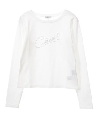 earth music&ecology シンデレラ／ビジューロゴプルオーバー White