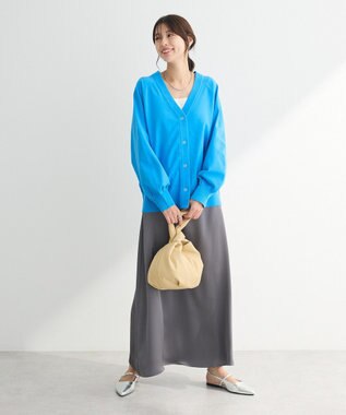 Green Parks スポンディッシュＶネックカーディガン Blue