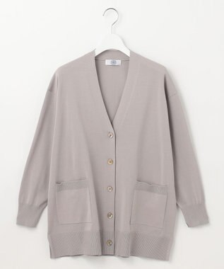 J.PRESS LADIES L 【洗える】 Co/Peライト Vネック カーディガン グレージュ系