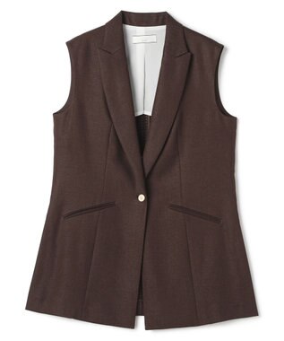 BEIGE， CAROLE / リネンライクノースリーブジレジャケット Bordeaux