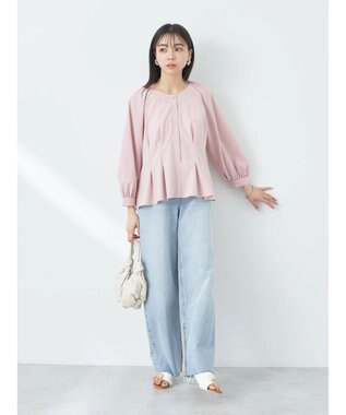 earth music&ecology ペプラムブラウス Pink