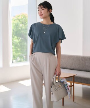 ANY SIS 【洗える】フリルスリーブ カットソー ダークミント