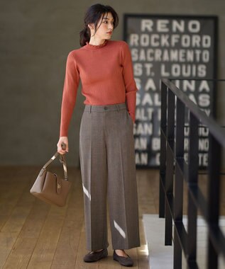 ANY 【洗濯機可】ウォームニットフリルプルオーバー オレンジ