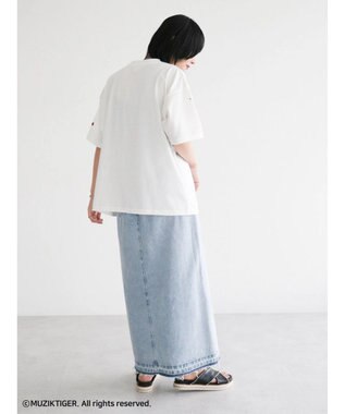 Green Parks ムジークタイガー／手書き風刺しゅうＴシャツ Off White