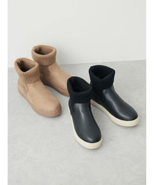 Green Parks ・ｒｉｃｈ　ｂｌｕｅ　ニットスニーカーブーツ Black