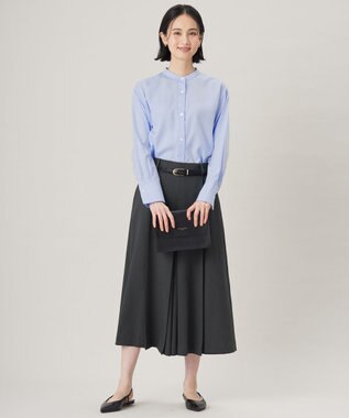 自由区 【セットアップ対応・接触冷感・洗える】リネンライクシンセティックキュロット パンツ スレート