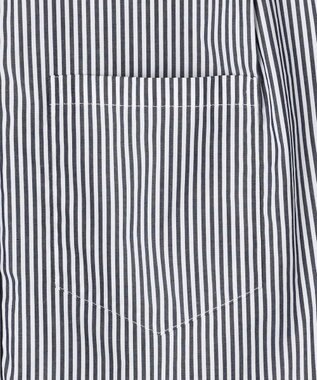 J.PRESS YORK STREET 【WOMEN】キャップスリーブ ストライプブラウス ブラック系1