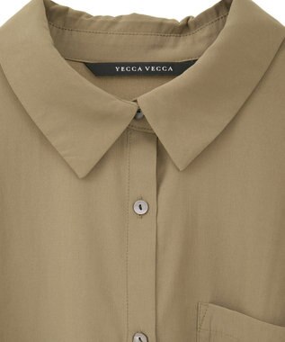 YECCA VECCA バックギャザーロングシャツ Dark Beige