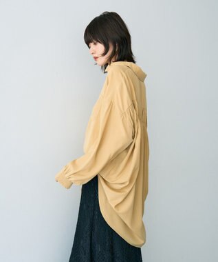 YECCA VECCA バックギャザーロングシャツ Yellow