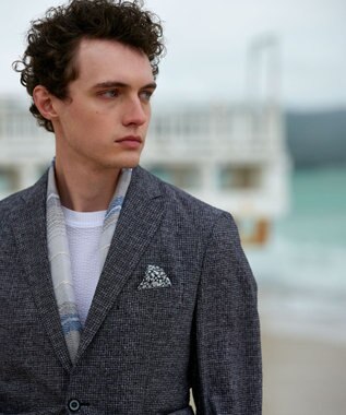 JOSEPH ABBOUD 【イージーケア・多機能】人気 ライトウェーブ ジャケット ライトグレー系3