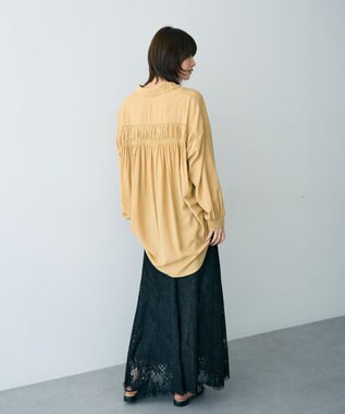 YECCA VECCA バックギャザーロングシャツ Yellow