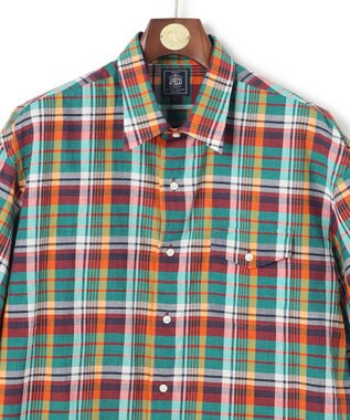 J.PRESS MEN 【J.PRESS ORIGINALS】Indian Madras Regular half Sleeve Shirt / Baggy-Fit グリーン系3