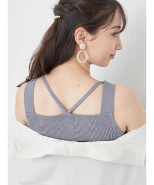 earth music&ecology レイヤードニットタンクトップ Blue