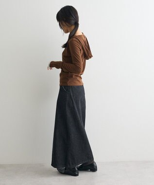 CRAFT STANDARD BOUTIQUE レイヤード風フード付きプルオーバー Brown