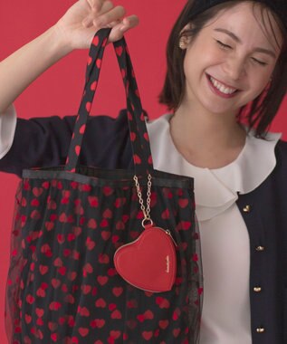 組曲 ハートレイヤード トート レッド系5