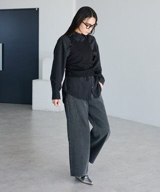 CRAFT STANDARD BOUTIQUE ストレートワイドデニムパンツ Gray