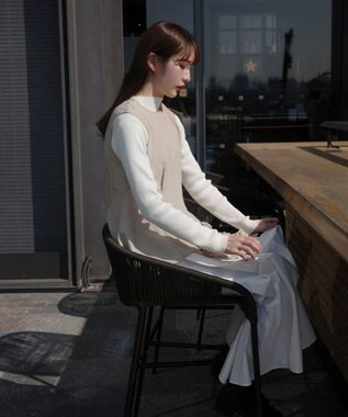 Green Parks AnriettMusee  リブニットドッキングワンピース Off White