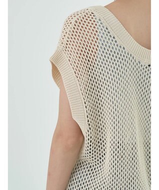 earth music&ecology Ｖネックメッシュベスト Ivory