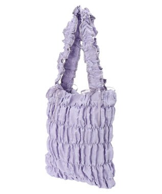 Green Parks ・ＱＵＯＮギャザーキルティングリボントートバッグ Lavender