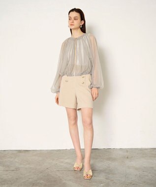 GRACE CONTINENTAL ギャザーチュールブルゾン カーキ