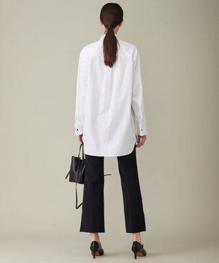 ICB L 【洗える】 コットンサテンシャーティング シャツ オフホワイト系